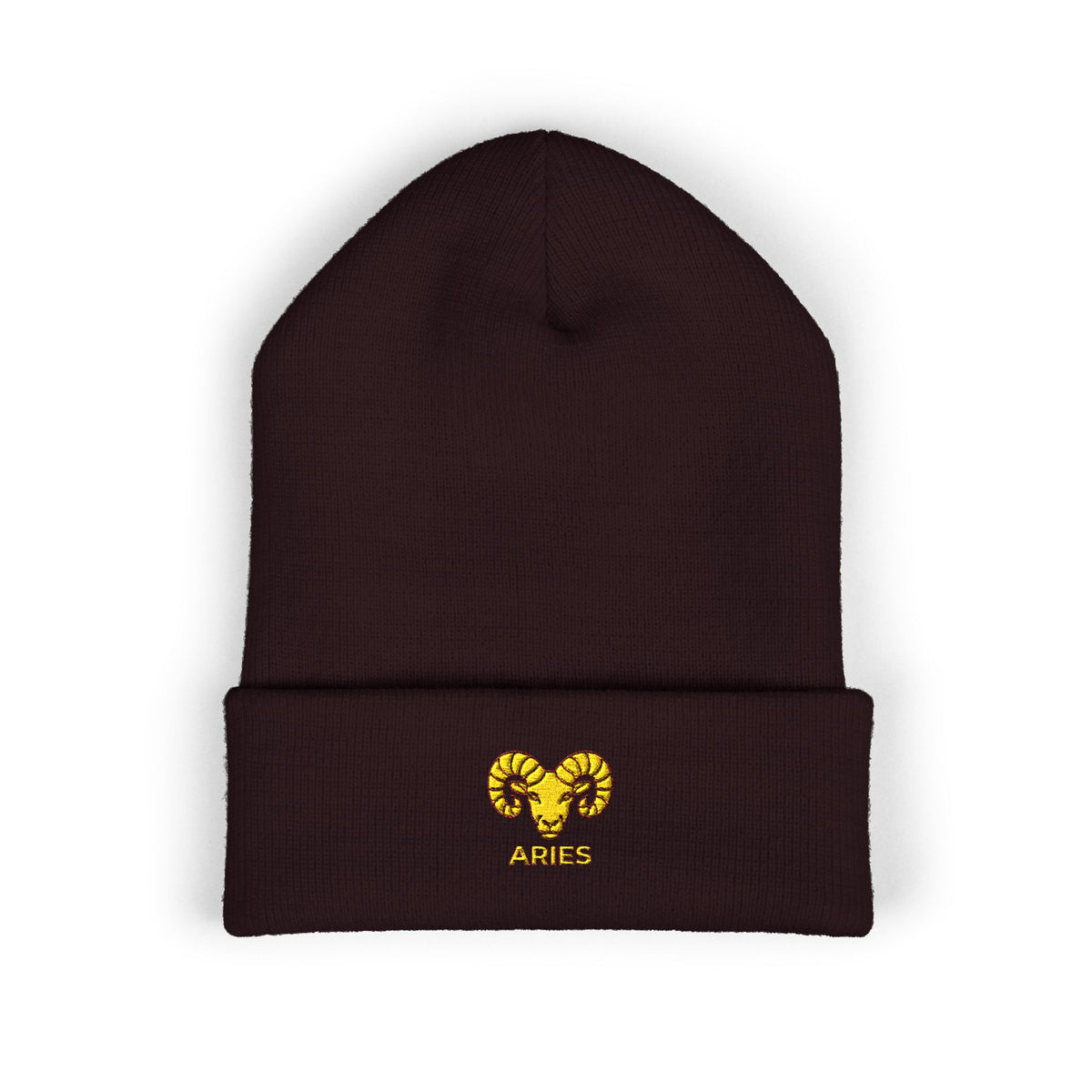 Aries Zodiac Embroidered Cuffed Beanie