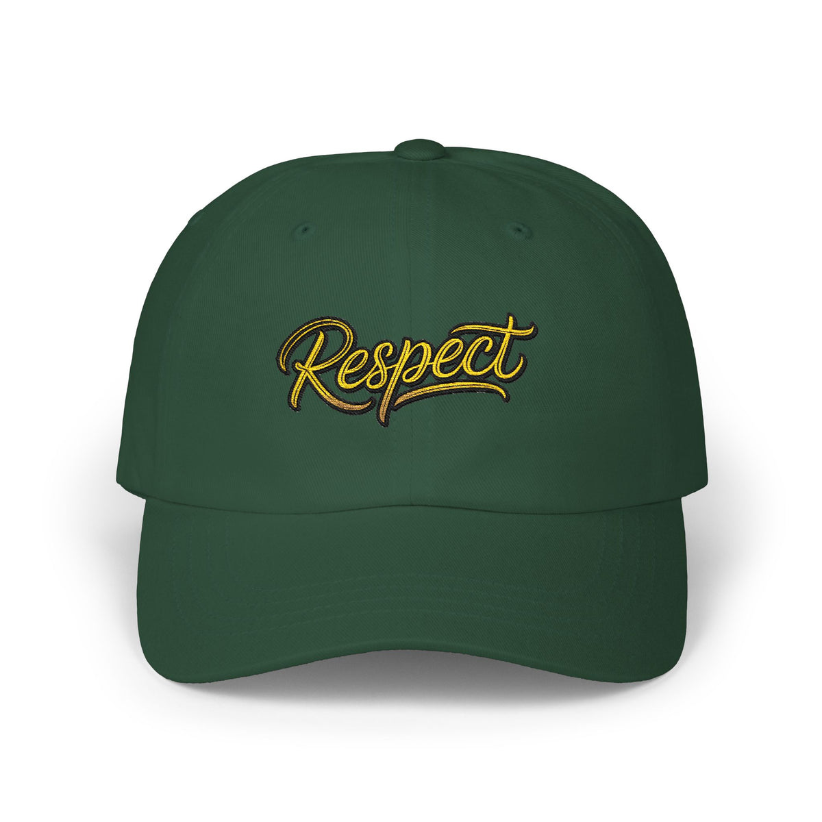 Respect Embroidered Dad Cap — Vintage Script Baseball Hat