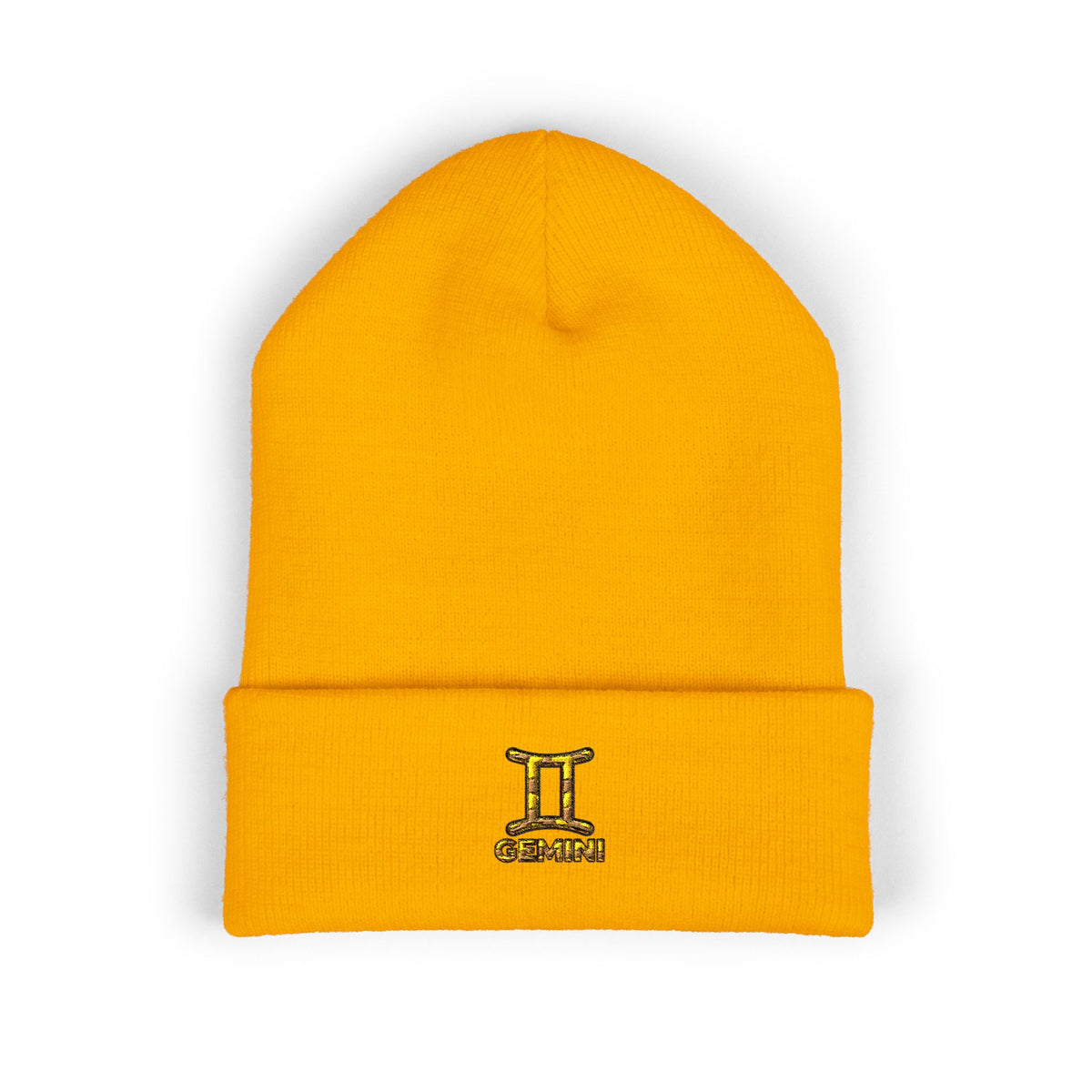 Embroidered Gemini Zodiac Cuffed Beanie