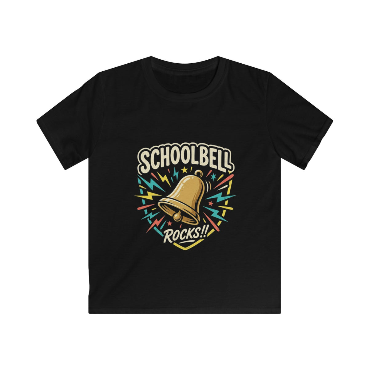 Schoolbell Rocks kids graphic T-shirt for school days