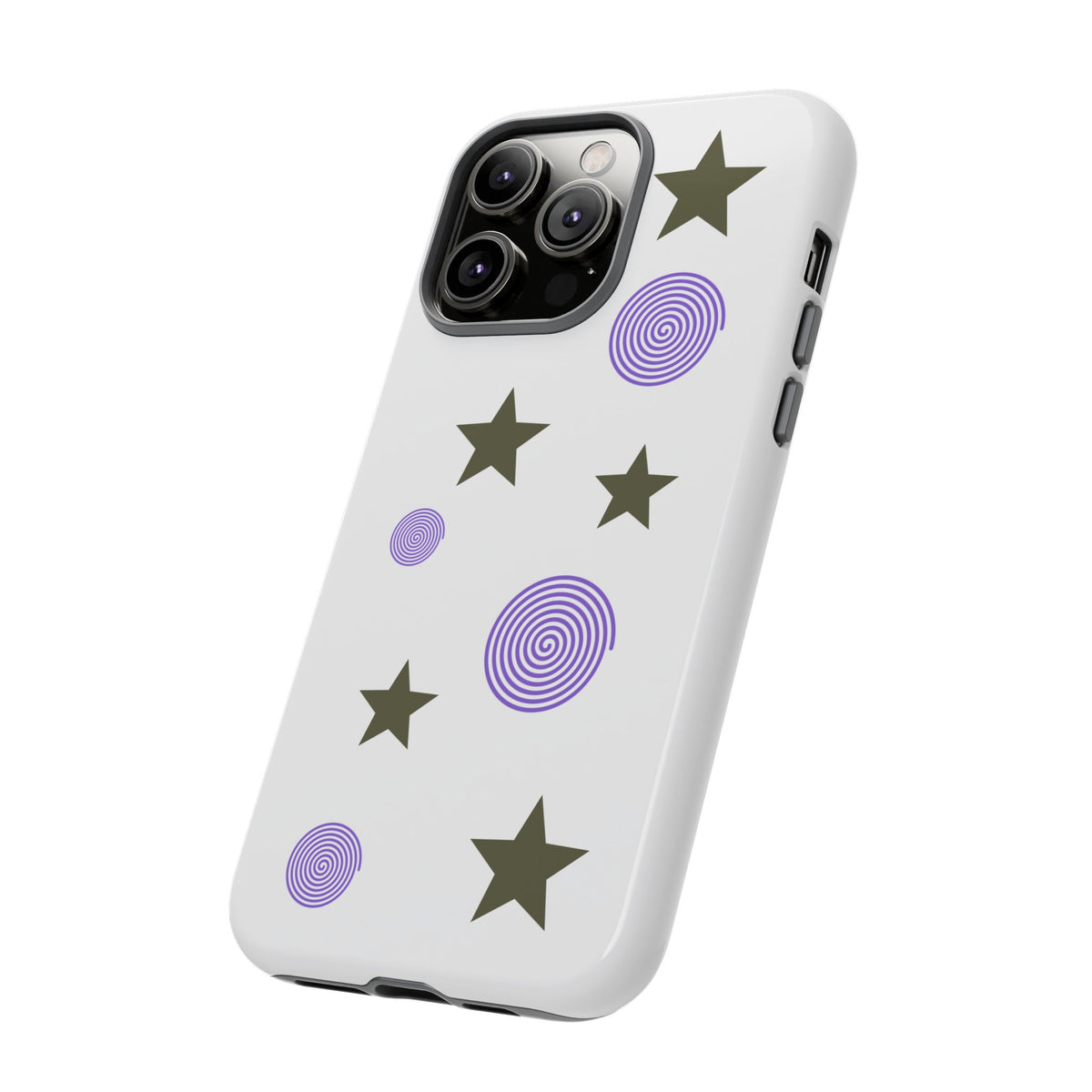 Trendy Phone Case, Stylish Phone Cover, Protective Phone Shell, Unique Phone Accessory, Gift for Her, Star and Swirl Design