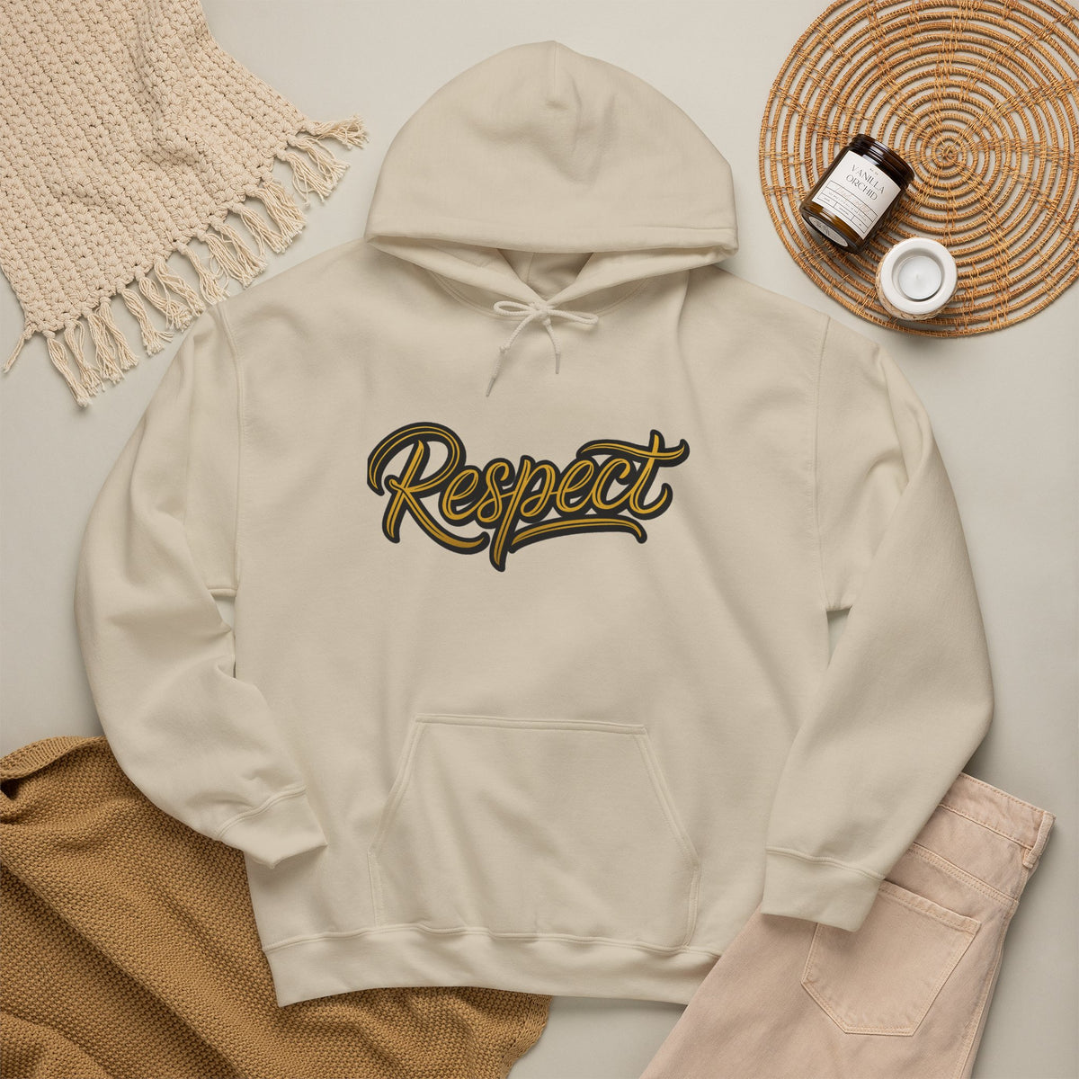 Respect Is Earned Hoodie — Retro Script Motivational Sweatshirt