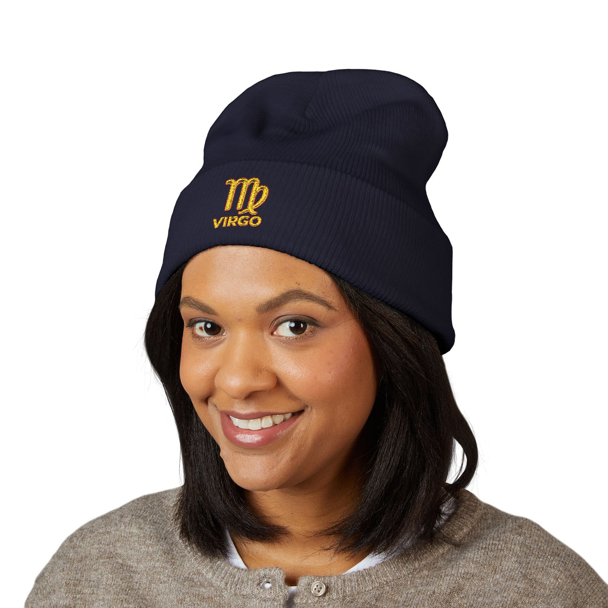 Virgo Zodiac Embroidered Cuffed Beanie