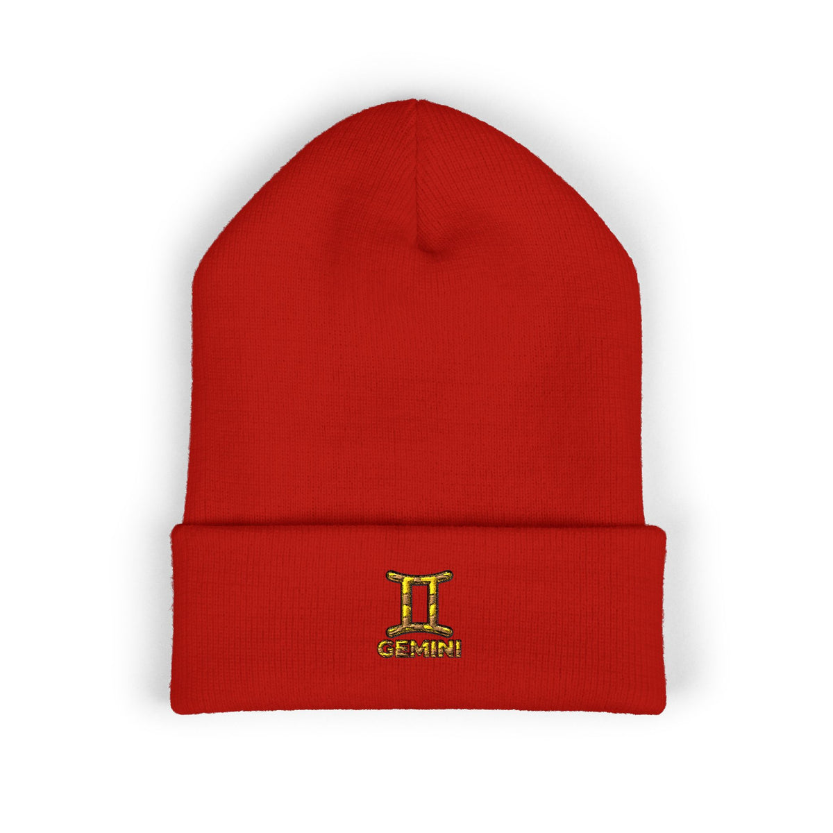Embroidered Gemini Zodiac Cuffed Beanie