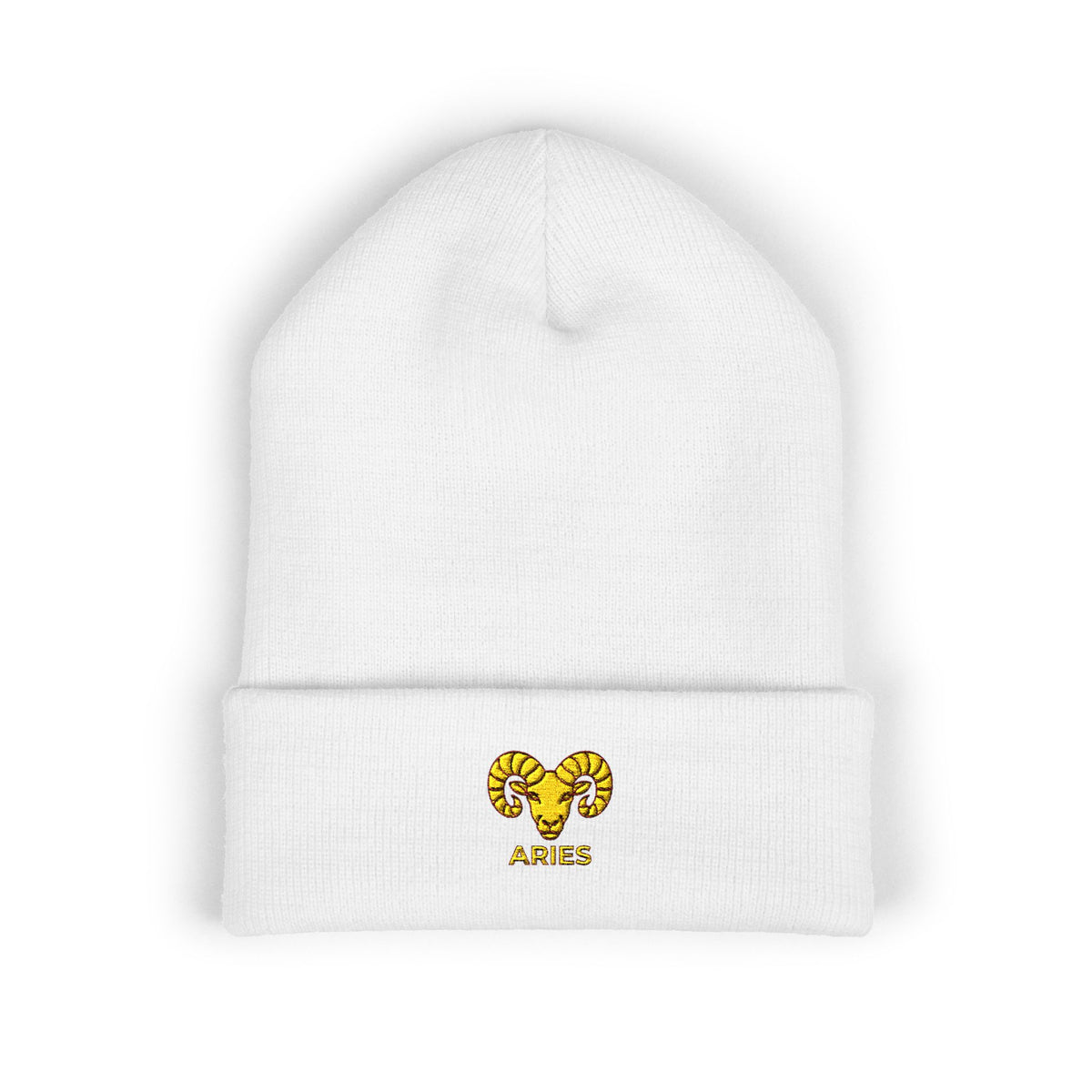 Aries Zodiac Embroidered Cuffed Beanie