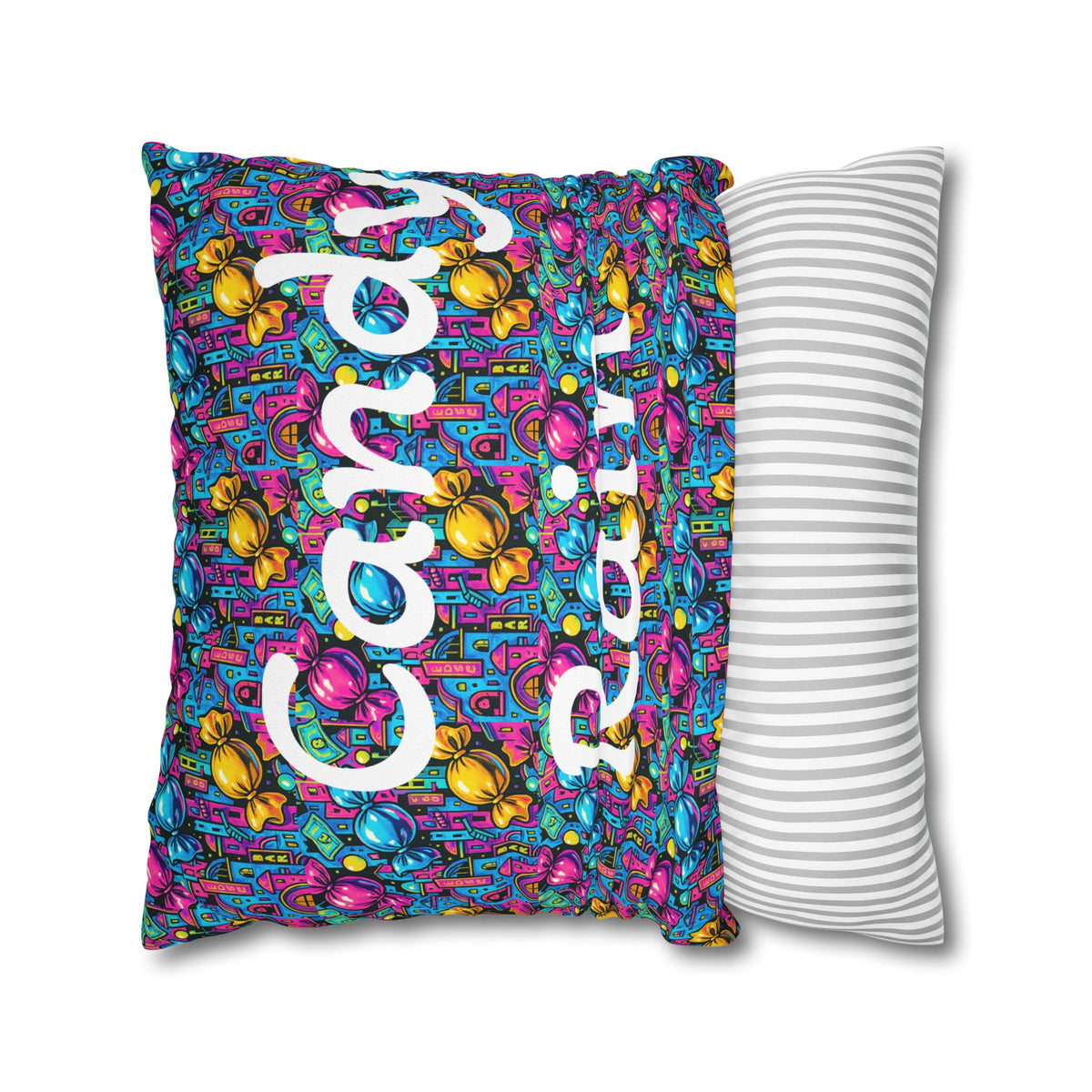 Retro Candy Pillow Cover — Colorful Pop Art Decor
