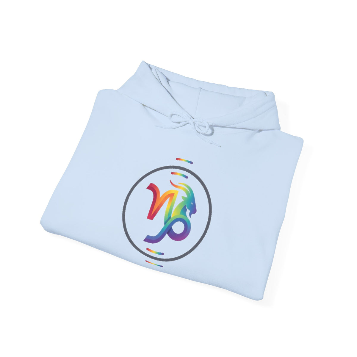 Capricorn Rainbow Zodiac Hoodie — Colorful Astrology Sweatshirt with Capricorn Symbol