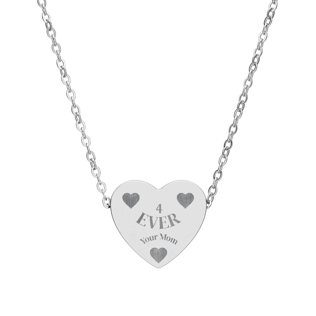Engraved Heart Necklace — Personalized Love Pendant
