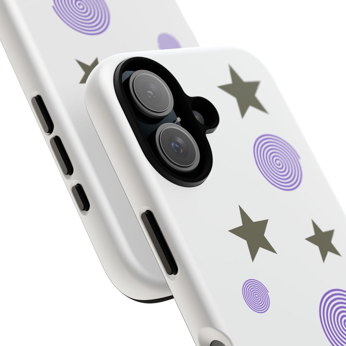 Trendy Phone Case, Stylish Phone Cover, Protective Phone Shell, Unique Phone Accessory, Gift for Her, Star and Swirl Design