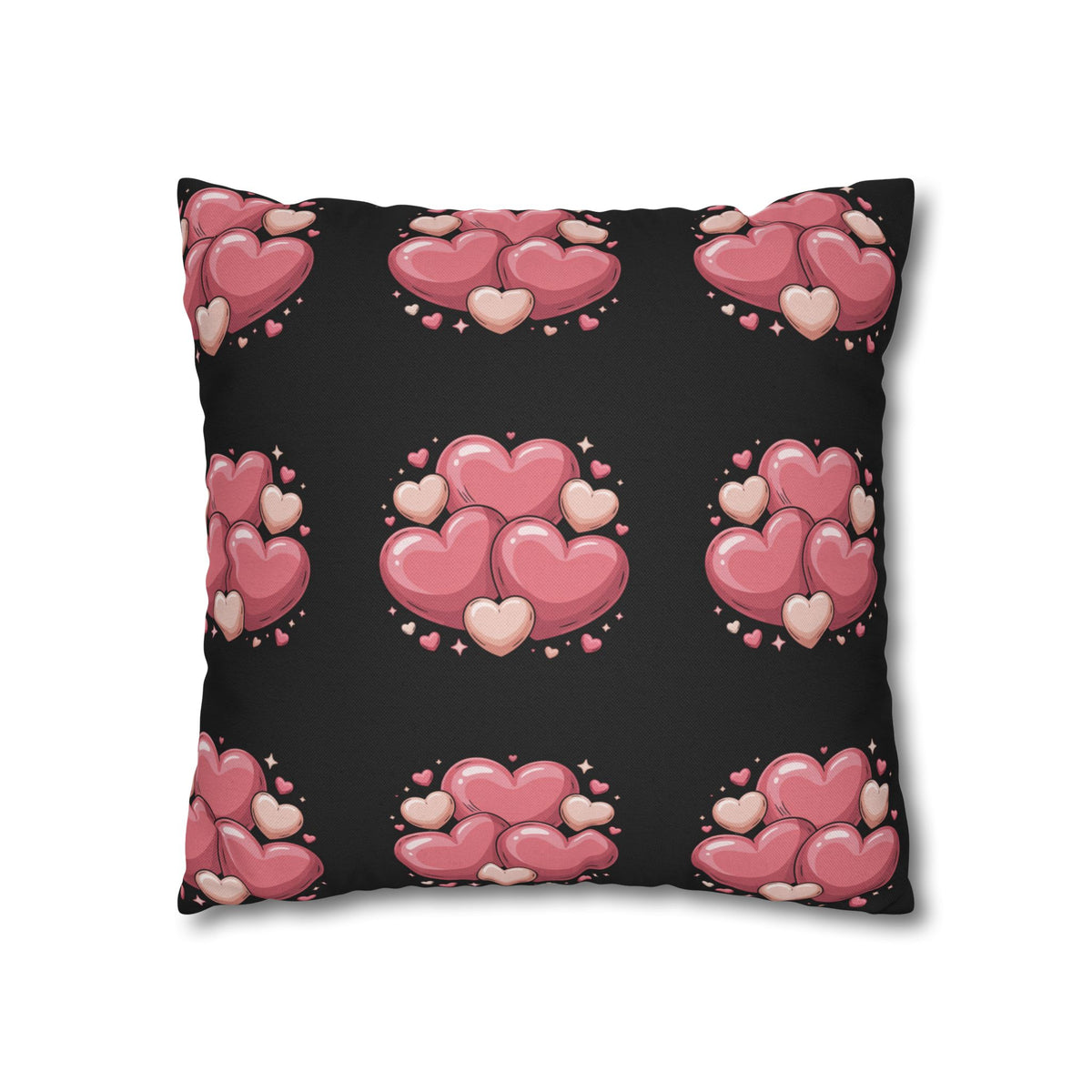 CartersLog Pink Heart Cluster Square Pillow Cover – Valentine’s Day Decorative Pillowcase