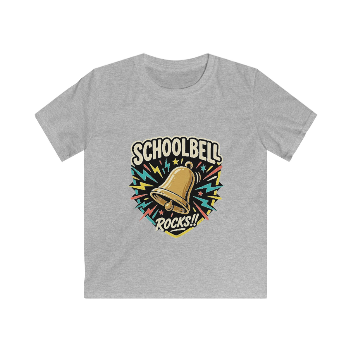 Schoolbell Rocks kids graphic T-shirt for school days