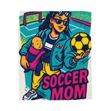 Velvet Plush Blanket, Hip Soccer Mom Design, Sports Fan Gift, Cozy Throw, Mother's Day Present, Soft Bedding