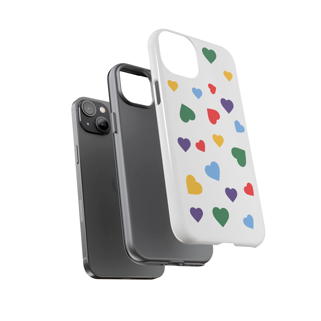 Rainbow Hearts Phone Case | Tough Cases, Spring Vibe, Trendy Accessories