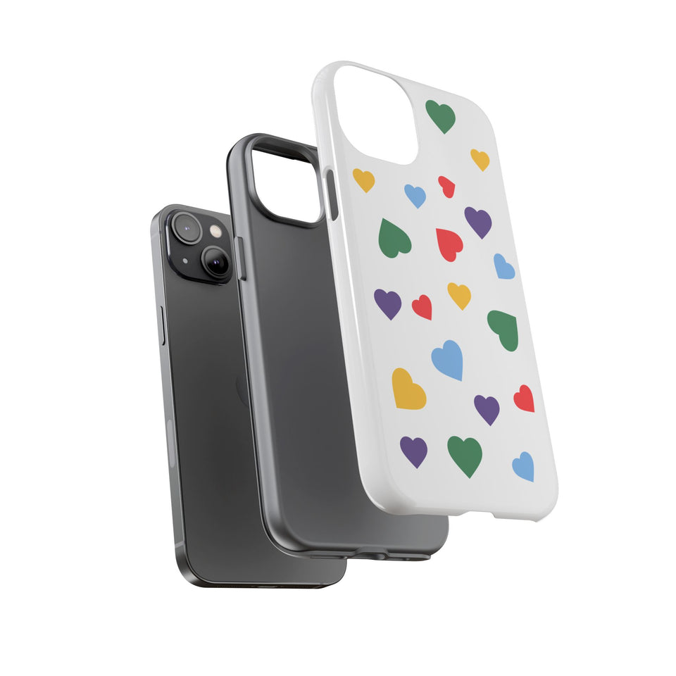 Rainbow Hearts Phone Case | Tough Cases, Spring Vibe, Trendy Accessories