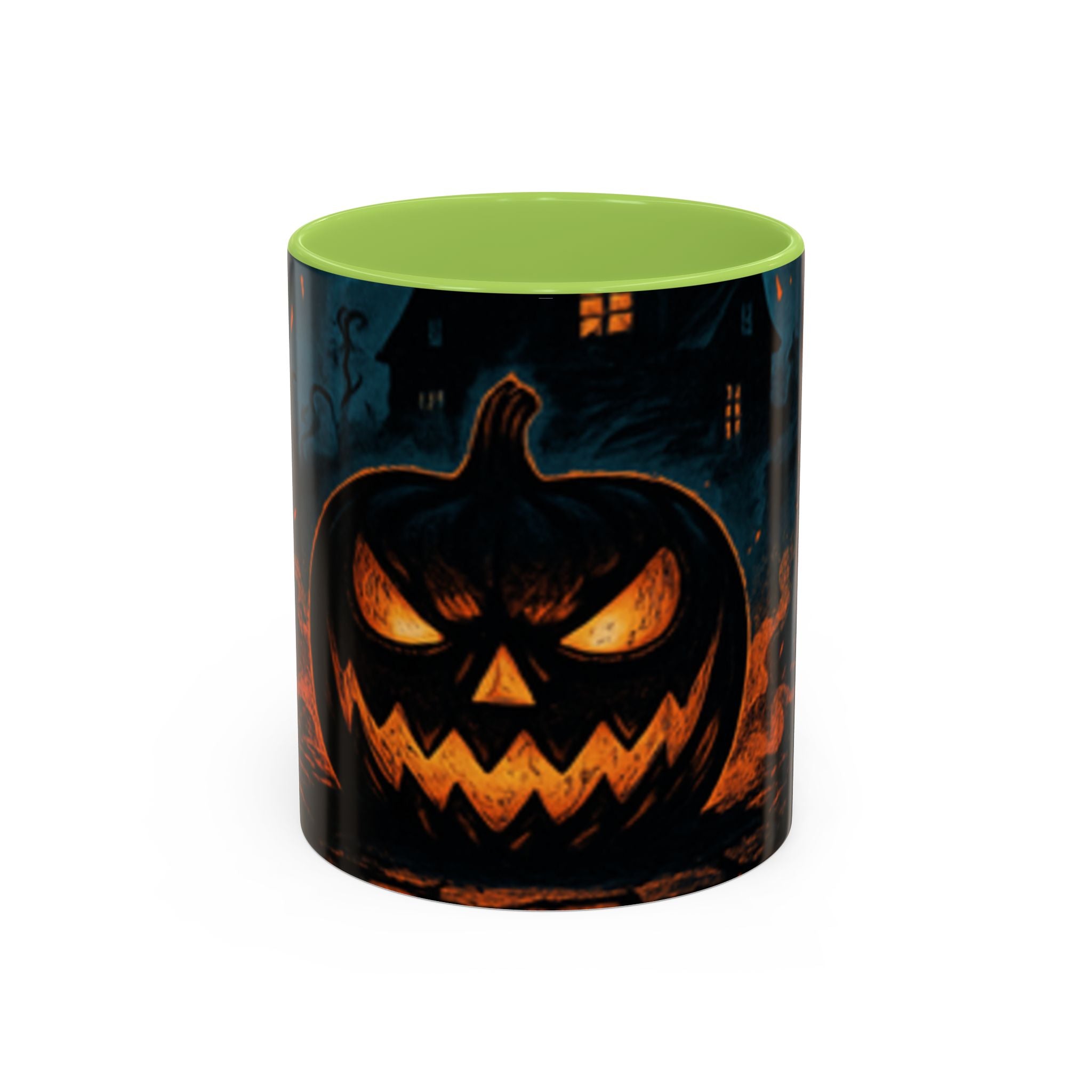 Spooky Pumpkin Coffee Accent Mug — Autumn Vibes Ceramic Coffee Cup (11/15 oz)