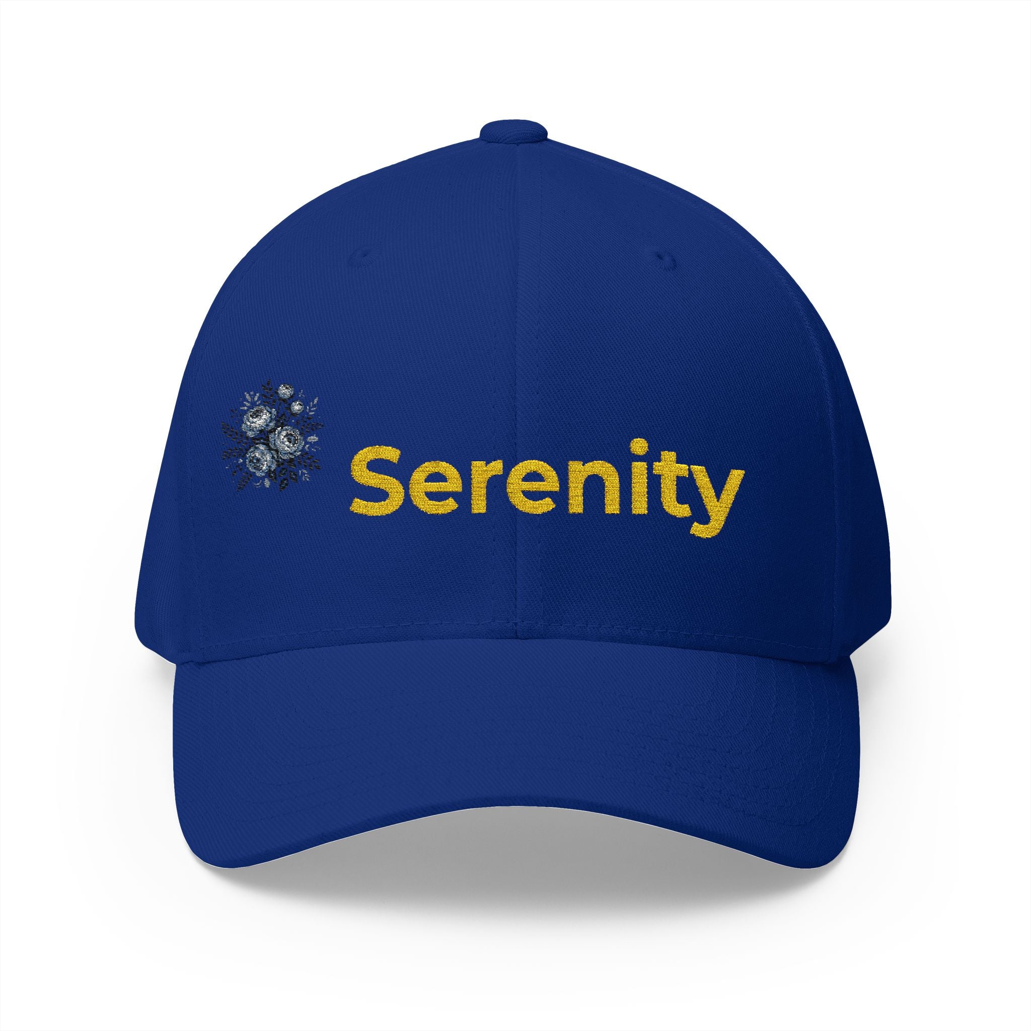 Serenity Embroidered Cap — Floral Calm Baseball Hat