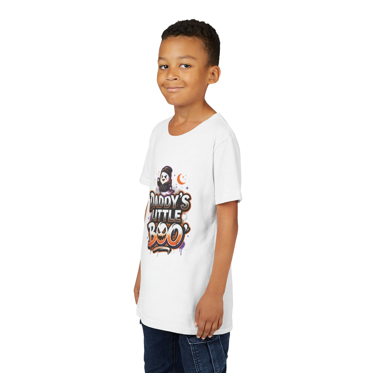 Youth Halloween Tee — “Daddy’s Little Boo” / “Spooky &amp; Unbothered” Kids Costume Shirt