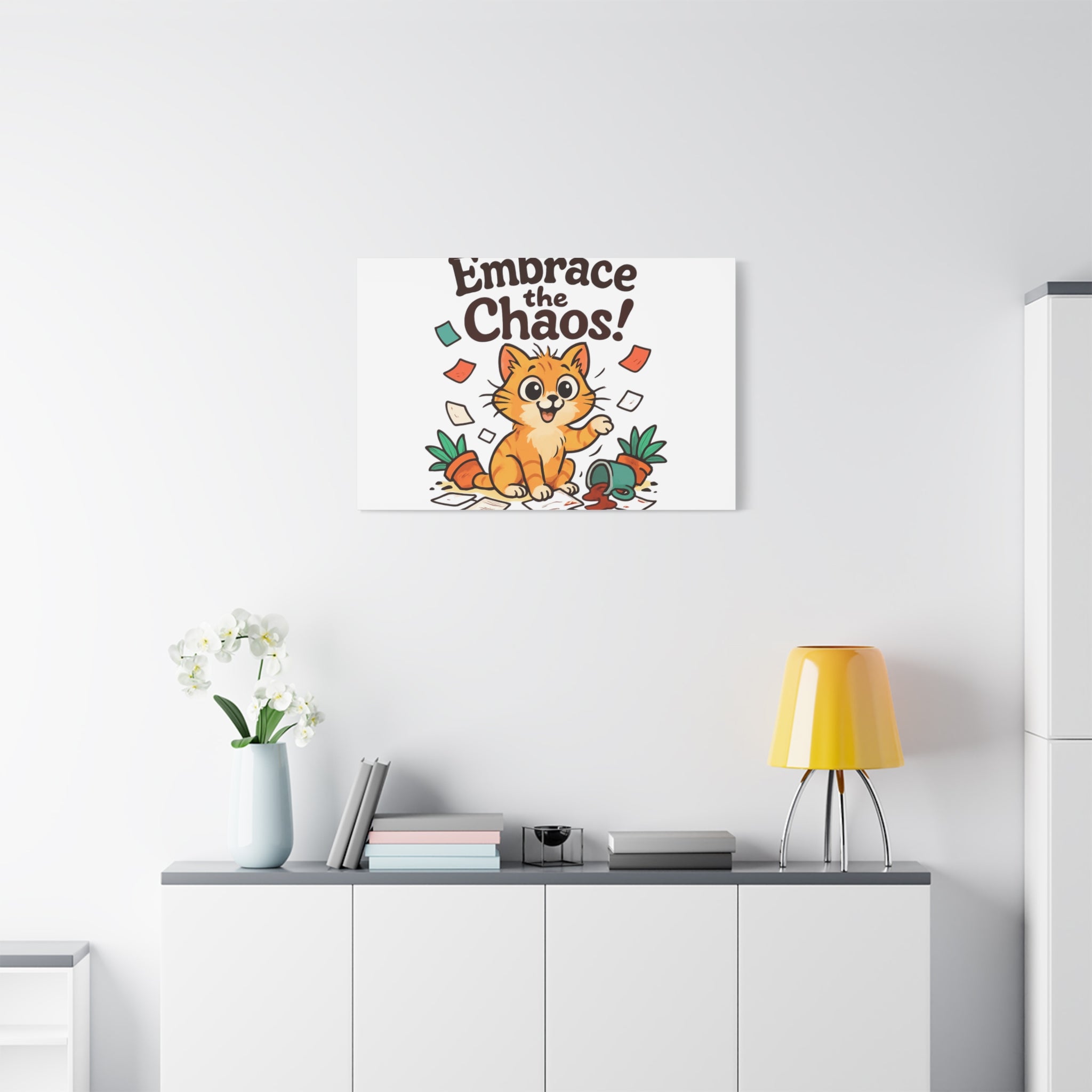 Embrace the Chaos! Cat Canvas | Matte Stretched Wall Art