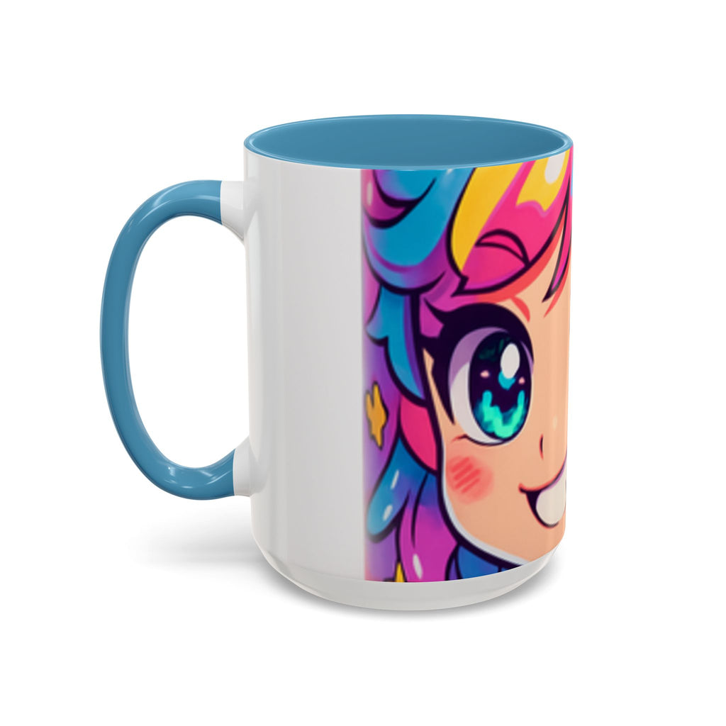 Vibrant Anime Inspired Coffee Mug, Cute Cat Lover Gift, Fun Kitchen Accessory, Bright Accent Mug for Daily Use, Whimsical Drinkware