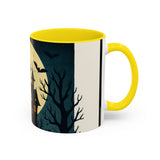 CartersLog Cozy October Fright Night Accent Coffee Mug – 11oz & 15oz Autumn Halloween Ceramic Cup