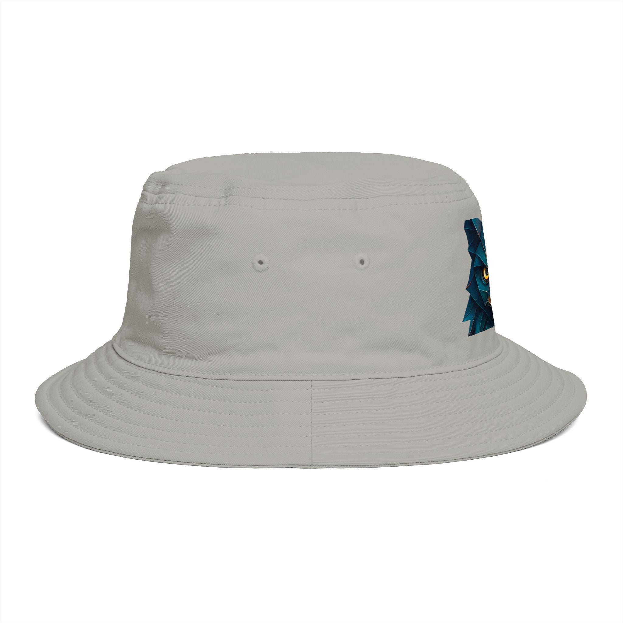 Tribal Geometric Owl Bucket Hat — Colorful Mountain Owl Face Print