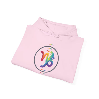Capricorn Rainbow Zodiac Hoodie — Colorful Astrology Sweatshirt with Capricorn Symbol