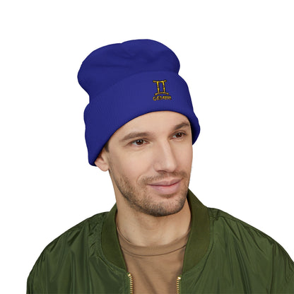 Embroidered Gemini Zodiac Cuffed Beanie