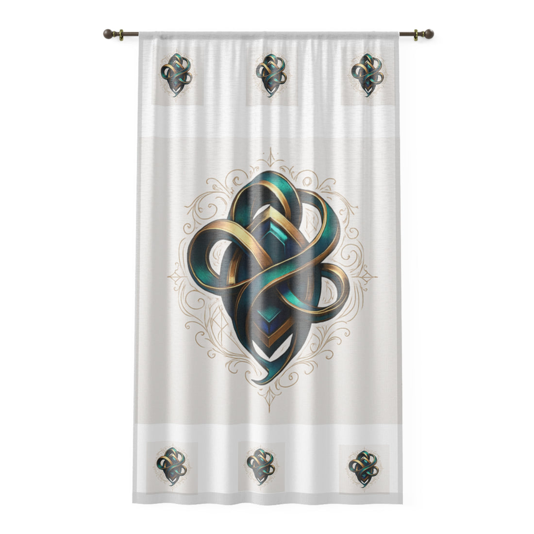 Elegant Decorative Window Curtain with Intricate Knot Design, Home Decor, Light Filtering, Living Room, Bedroom, Gift Idea