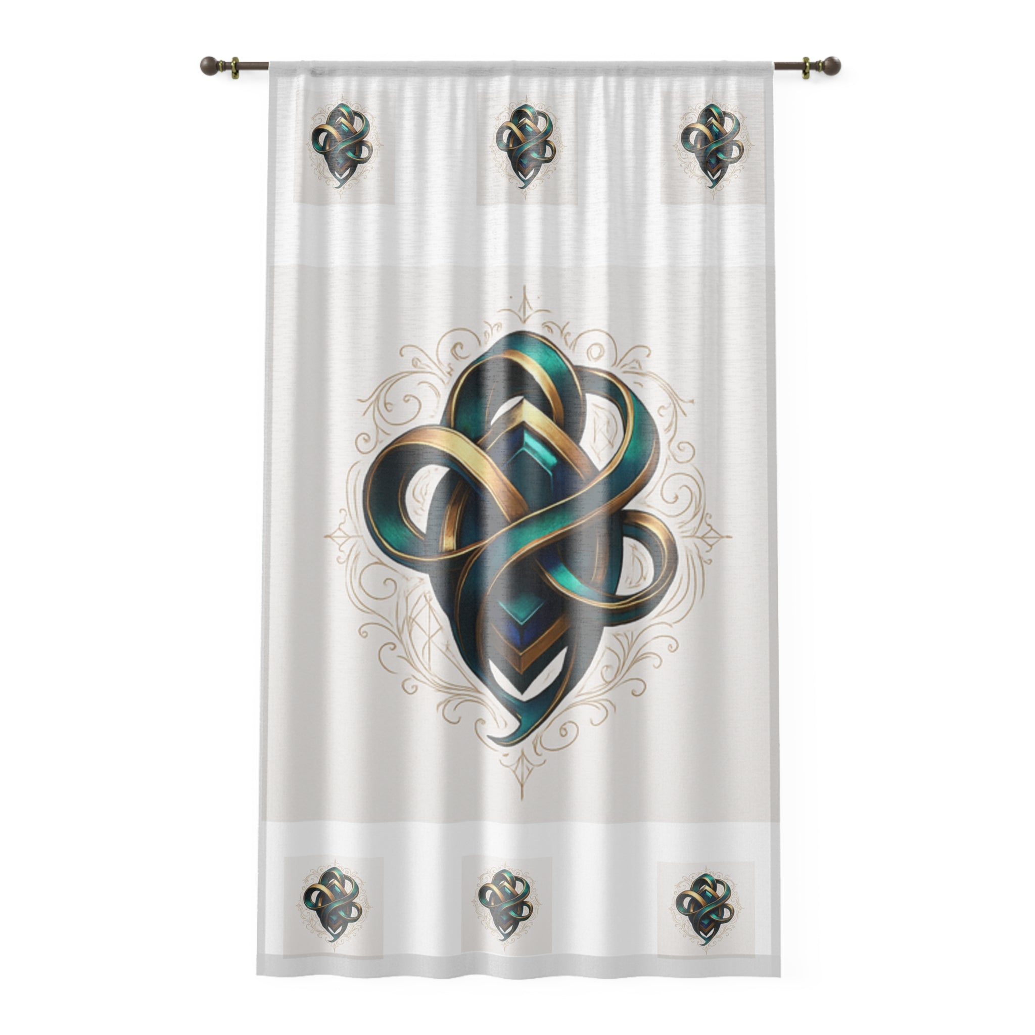 Elegant Decorative Window Curtain with Intricate Knot Design, Home Decor, Light Filtering, Living Room, Bedroom, Gift Idea