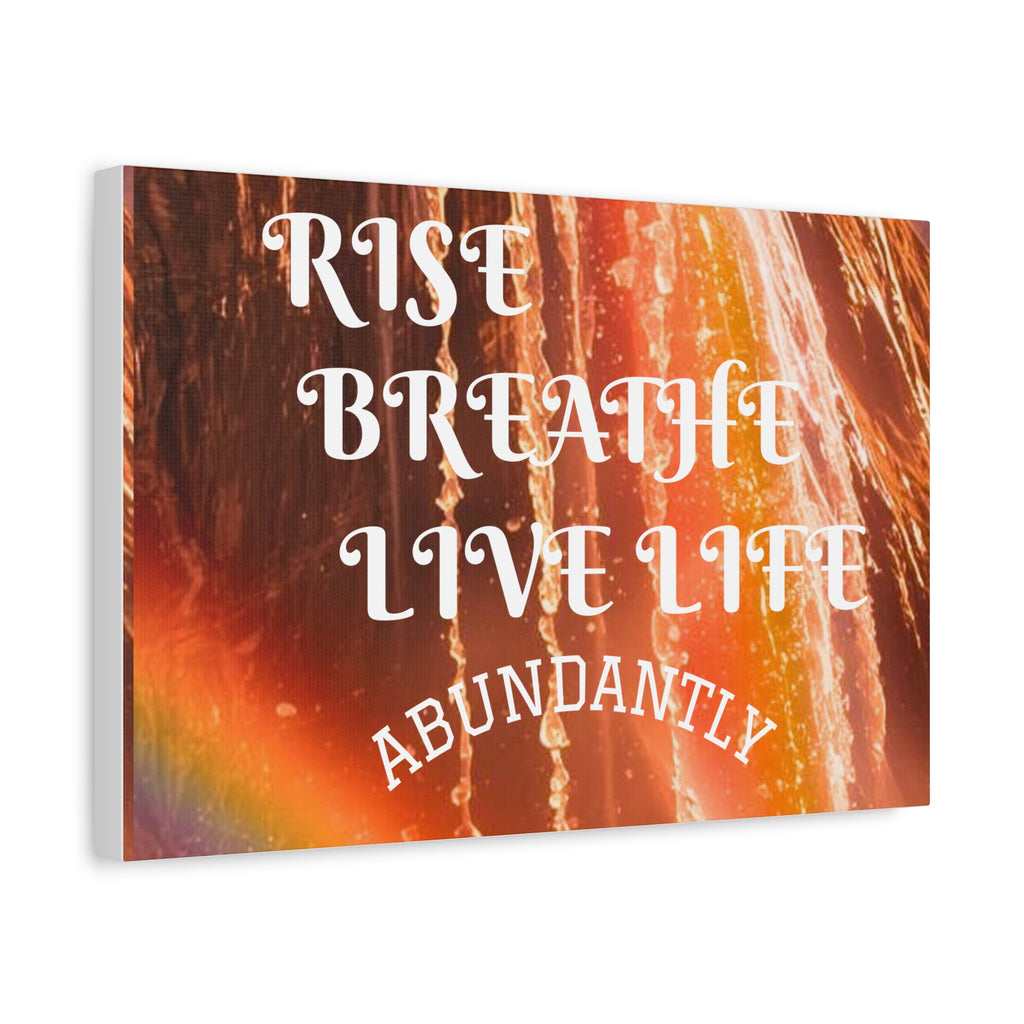 Inspirational Wall Art Canvas, RISE & BREATHE, Motivational Home Decor, Gift for Yoga Lovers, Positive Vibes Art
