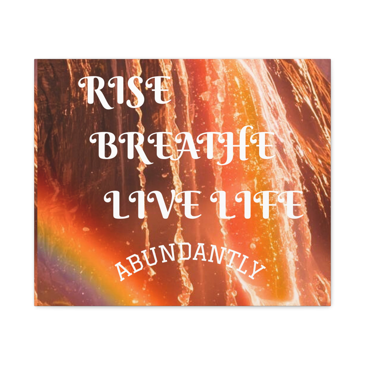 Inspirational Wall Art Canvas, RISE &amp; BREATHE, Motivational Home Decor, Gift for Yoga Lovers, Positive Vibes Art