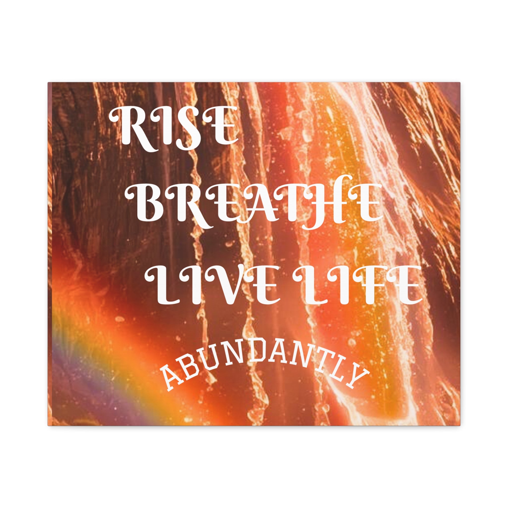 Inspirational Wall Art Canvas, RISE & BREATHE, Motivational Home Decor, Gift for Yoga Lovers, Positive Vibes Art