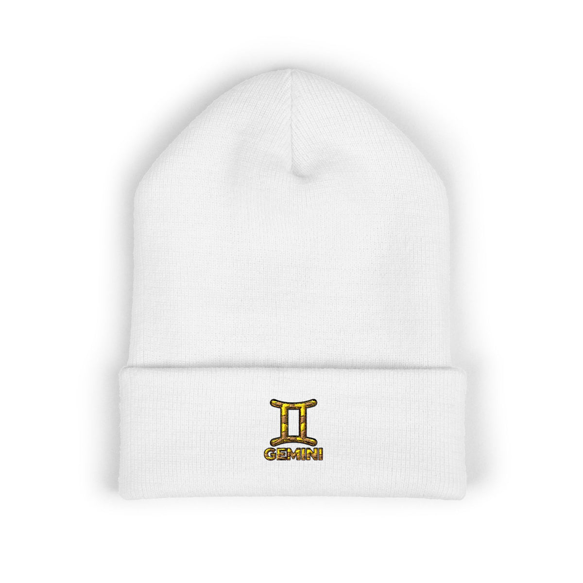 Embroidered Gemini Zodiac Cuffed Beanie