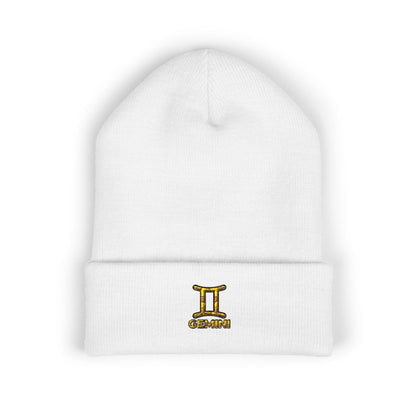 Embroidered Gemini Zodiac Cuffed Beanie