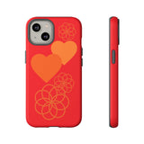 Stylish Phone Case with Floral Hearts Design, Tough Phone Cover, Unique Gift for Her, Trendy Accessories, Spring Vibe, Custom Cases