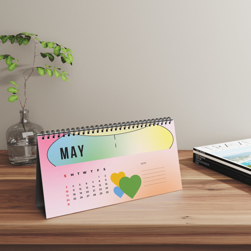 Love Bomb Desktop Calendar, Monthly Planner, Office Decor, Cute Desk Accessories, Fun Work Gifts