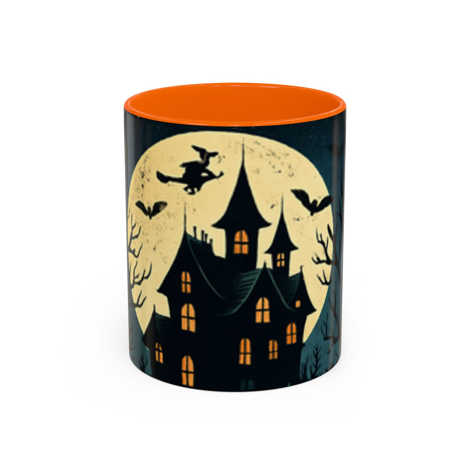 CartersLog Cozy October Fright Night Accent Coffee Mug – 11oz & 15oz Autumn Halloween Ceramic Cup
