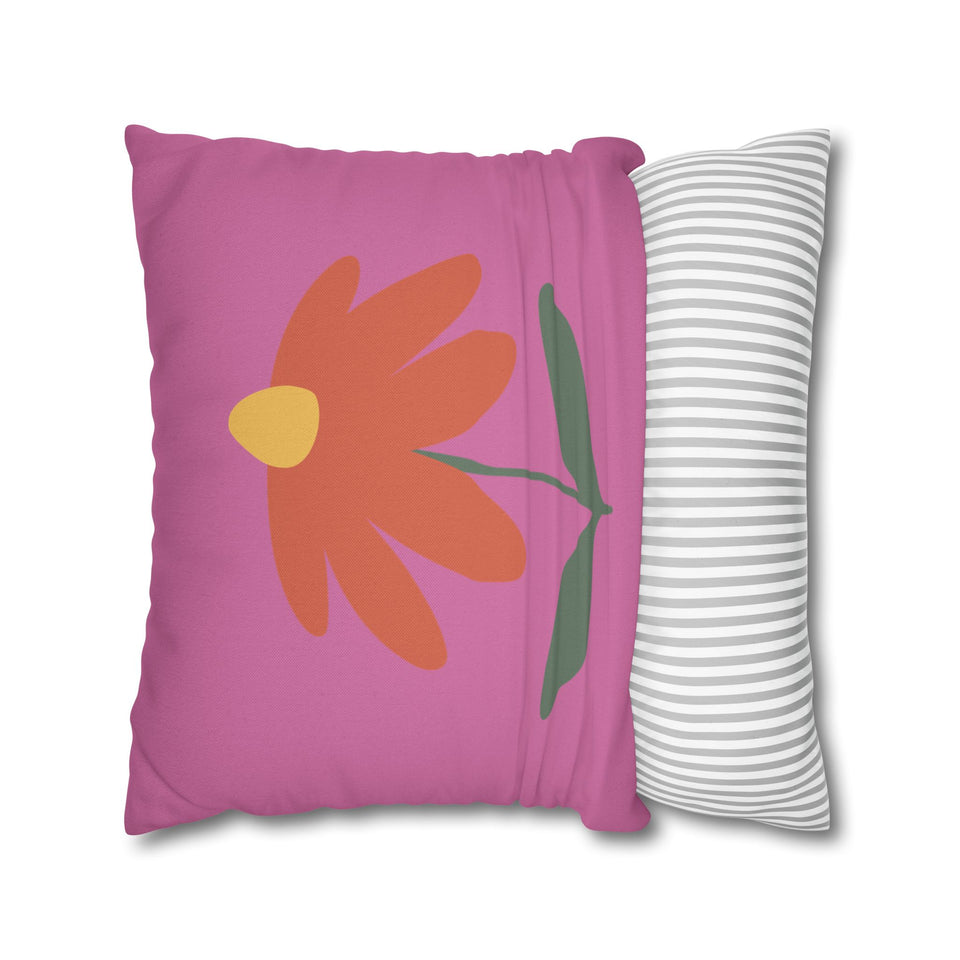 Vibrant Floral Square Pillowcase, Cozy Home Decor, Gift, Bedroom Accent, Spring Interior, Flower Cushion Cover