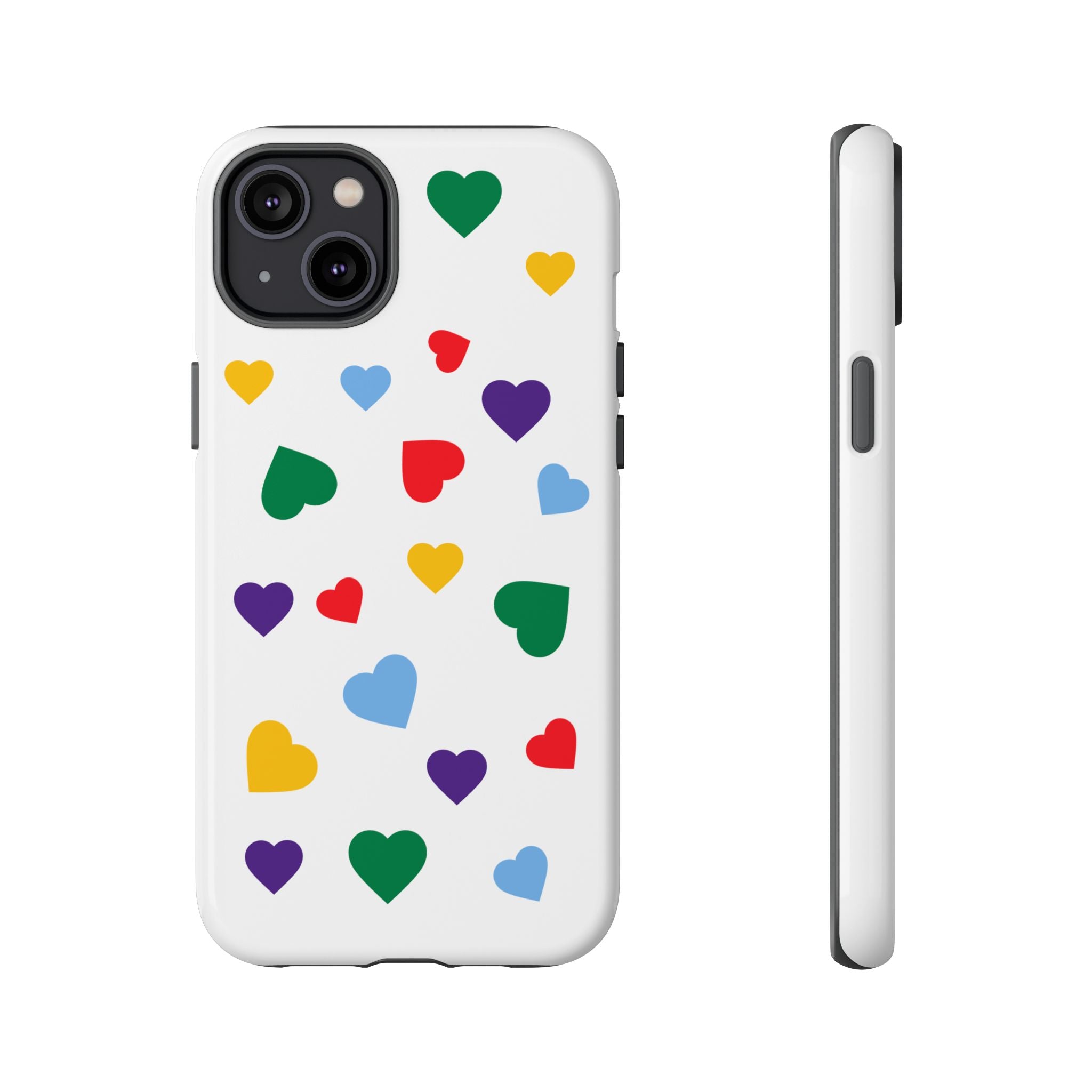 Rainbow Hearts Phone Case | Tough Cases, Spring Vibe, Trendy Accessories