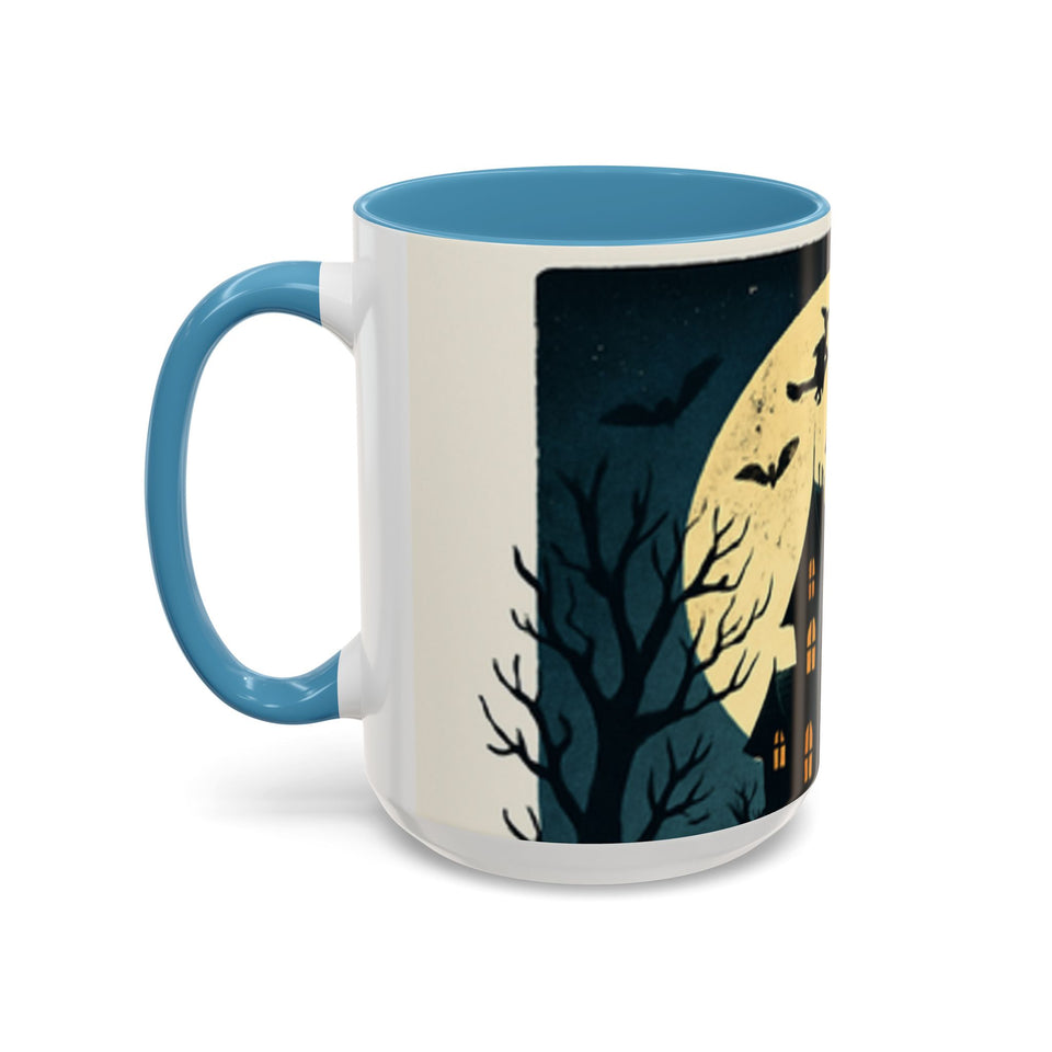 CartersLog Cozy October Fright Night Accent Coffee Mug – 11oz & 15oz Autumn Halloween Ceramic Cup