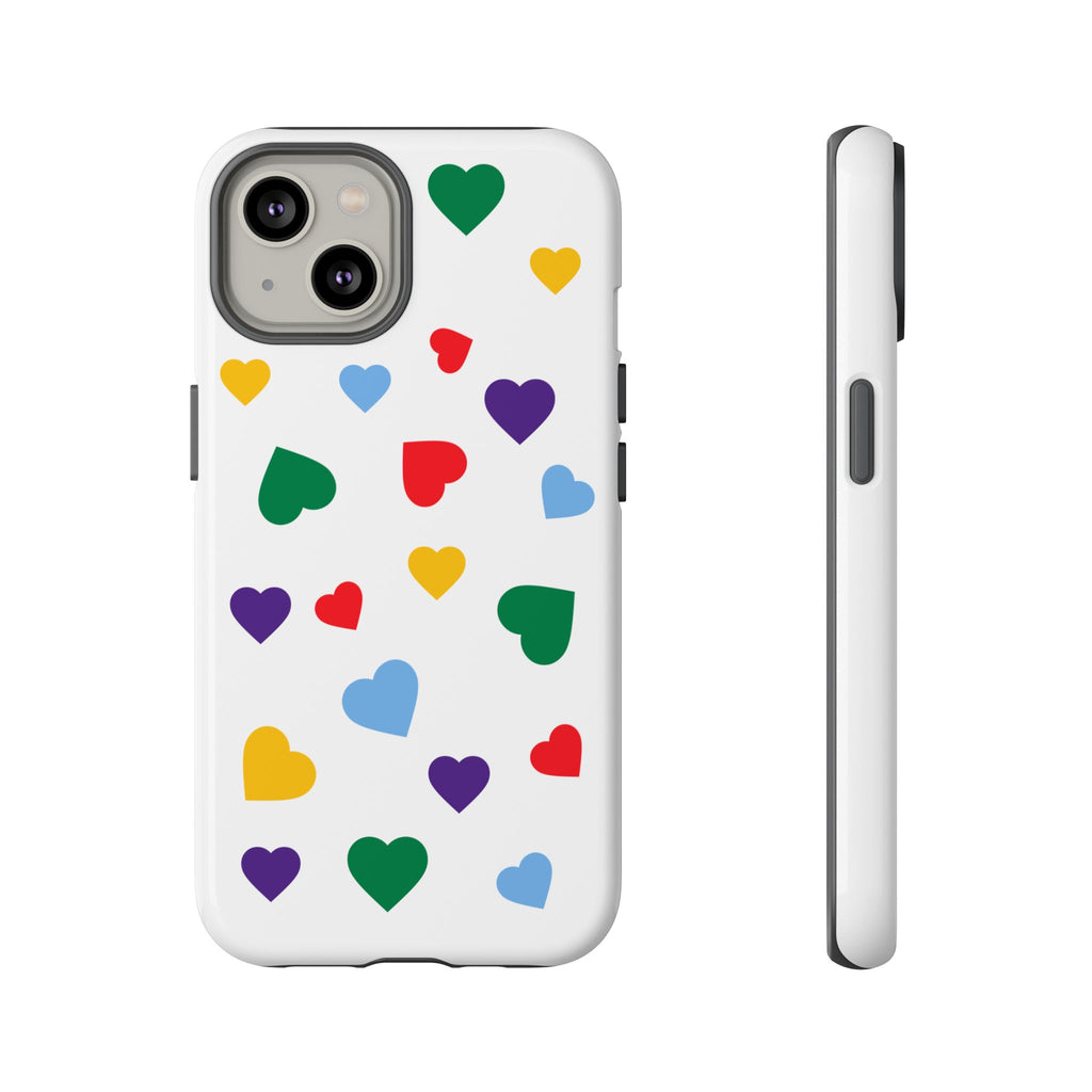 Rainbow Hearts Phone Case | Tough Cases, Spring Vibe, Trendy Accessories