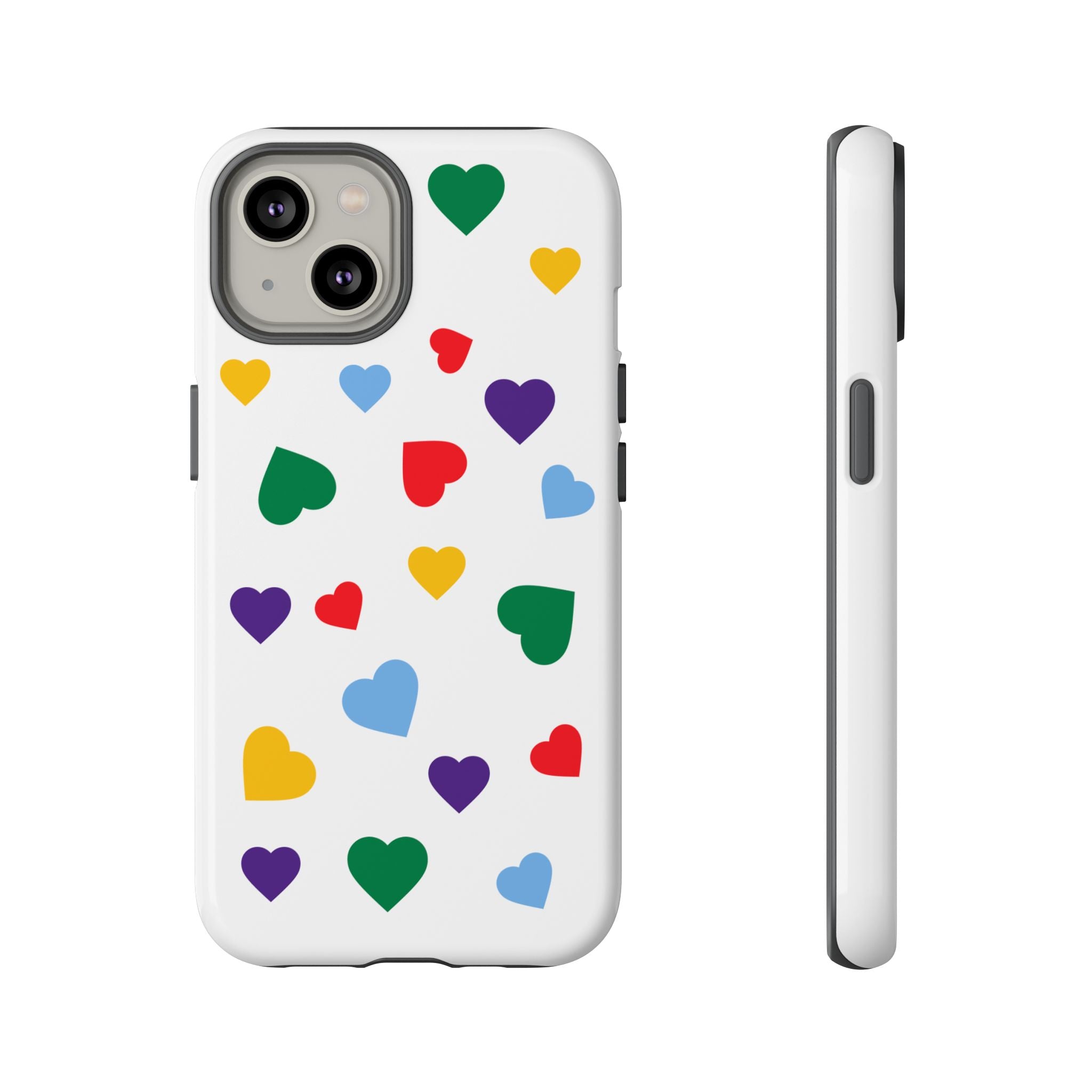 Rainbow Hearts Phone Case | Tough Cases, Spring Vibe, Trendy Accessories