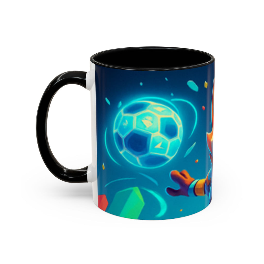 Happy Fox Space Adventure Accent Coffee Mug | Cute Fox Character, Colorful Cosmic Design