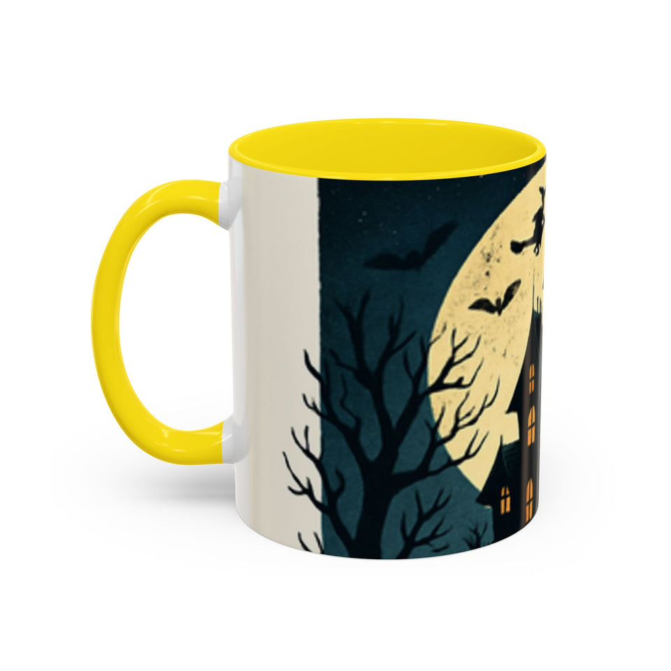 CartersLog Cozy October Fright Night Accent Coffee Mug – 11oz & 15oz Autumn Halloween Ceramic Cup