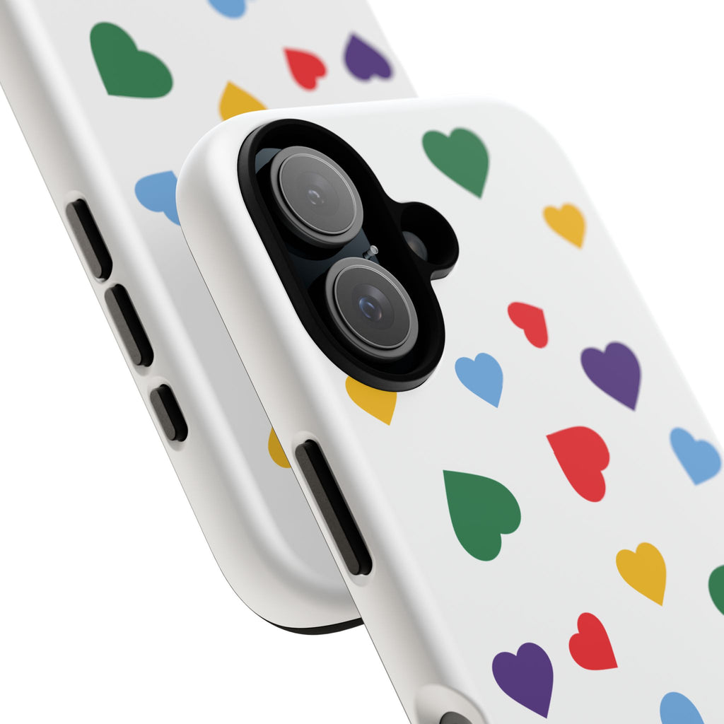 Rainbow Hearts Phone Case | Tough Cases, Spring Vibe, Trendy Accessories