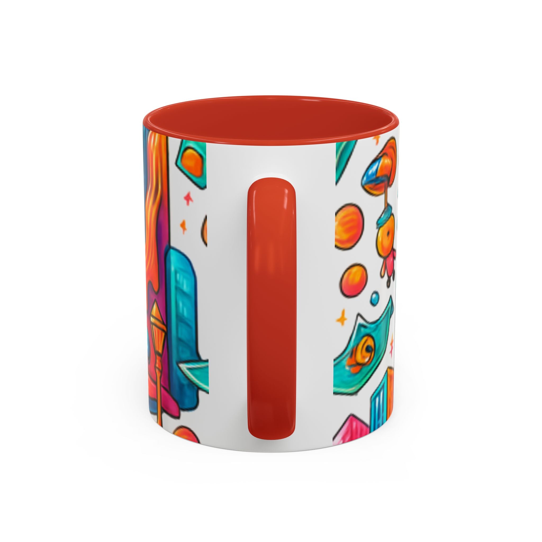 Colorful Cosmic Design Accent Coffee Mug | Cute Modern Cosmic Art