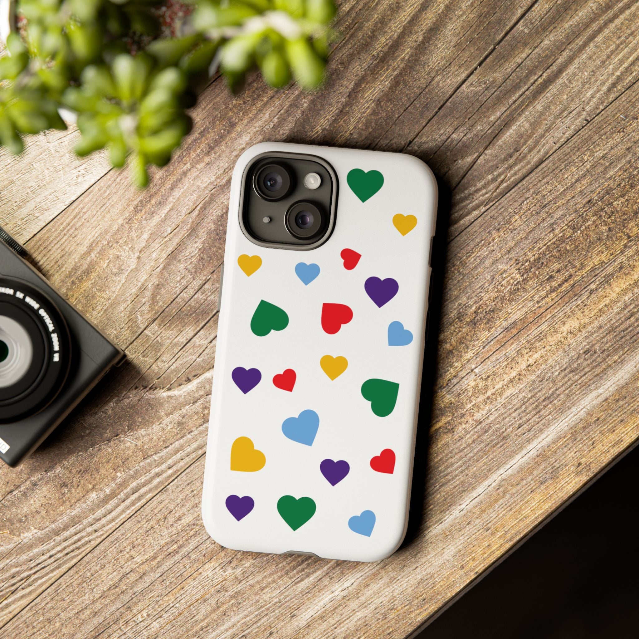 Rainbow Hearts Phone Case | Tough Cases, Spring Vibe, Trendy Accessories