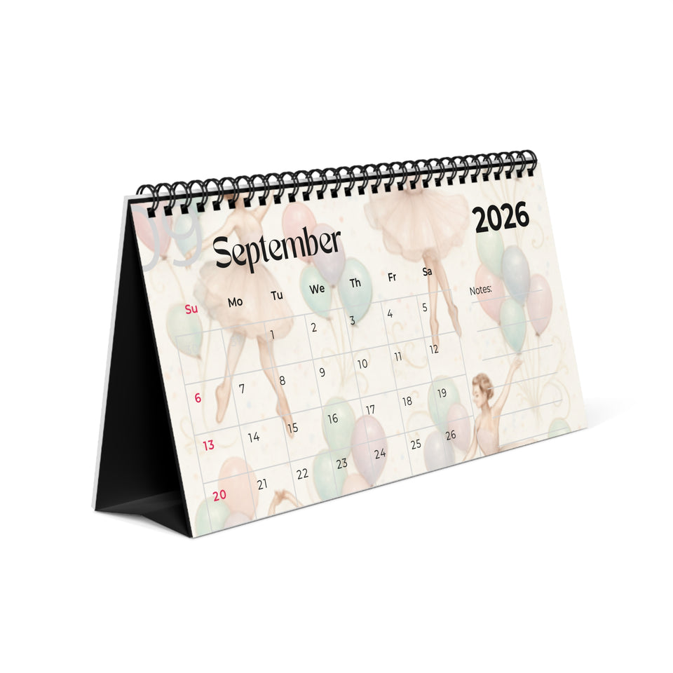 Lil Ballerina Personalized Desktop Calendar | Custom Name, Dance Theme