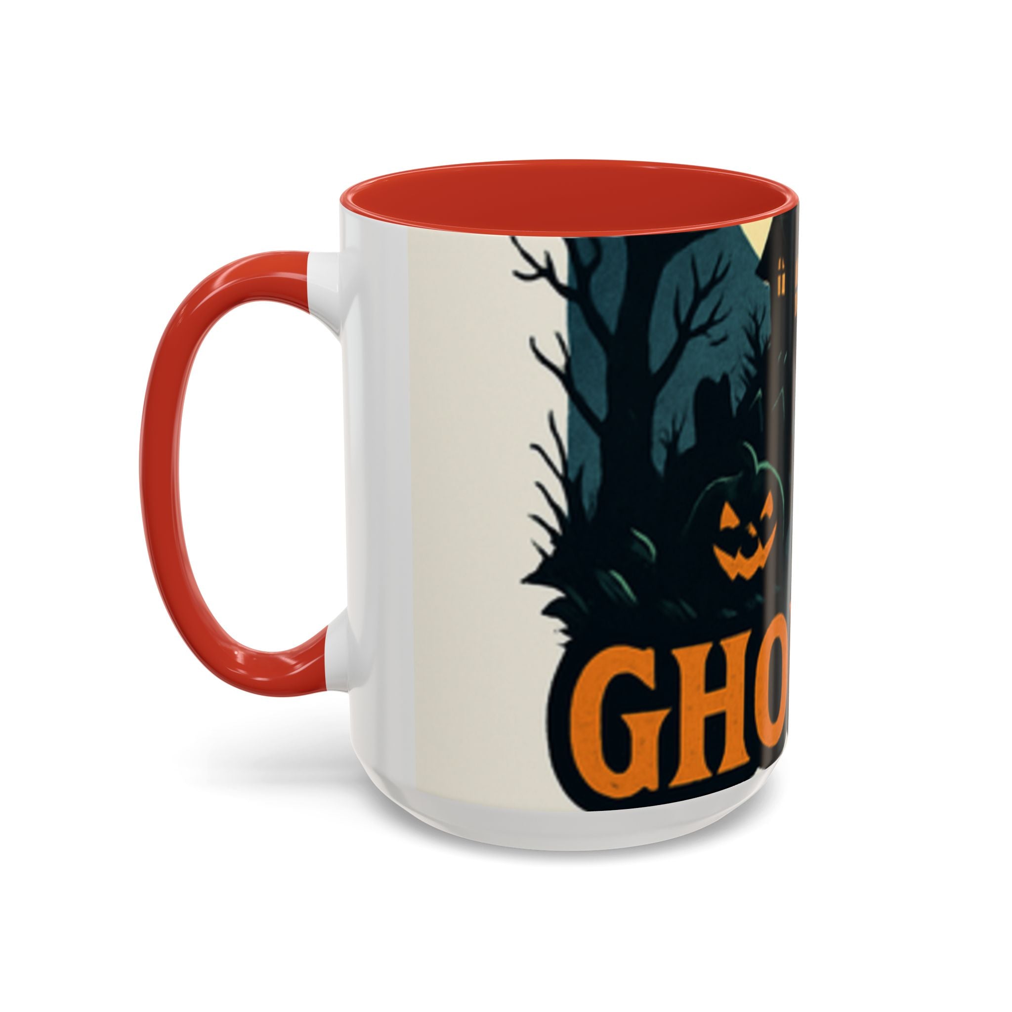 Spooky Cozy October Accent Coffee Mug — Autumn Vibe Ceramic (11/15 oz)