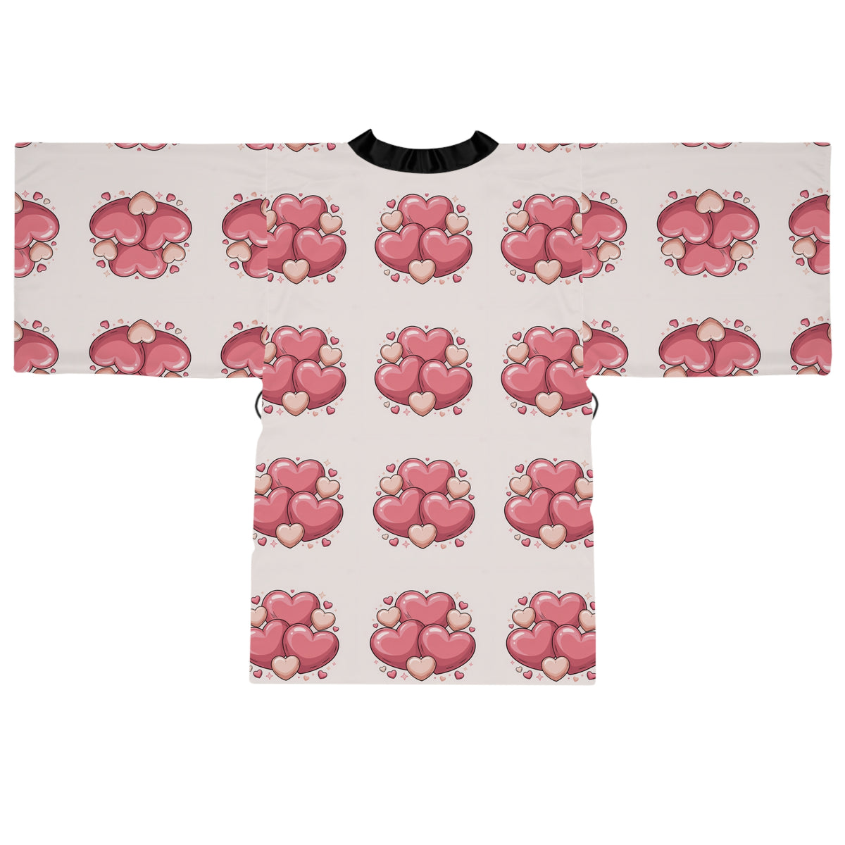 Heart Cluster Kimono Robe — Pink Love All-Over Print